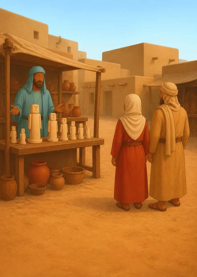 Part 1, page 3 — Azar's stall in the market